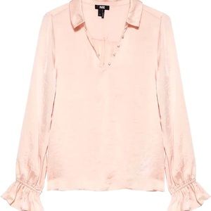 Paige Resa blouse, silk, size large, blush pink